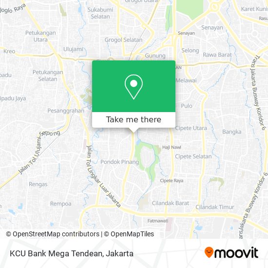 KCU Bank Mega Tendean map