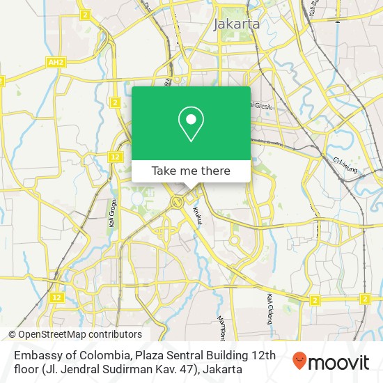 Embassy of Colombia, Plaza Sentral Building 12th floor (Jl. Jendral Sudirman Kav. 47) map