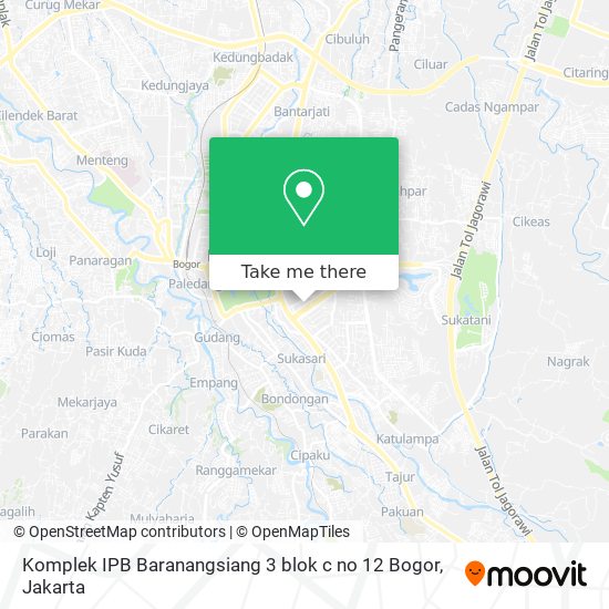 Komplek IPB Baranangsiang 3 blok c no 12 Bogor map