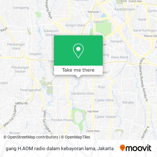 gang H.AOM radio dalam kebayoran lama map