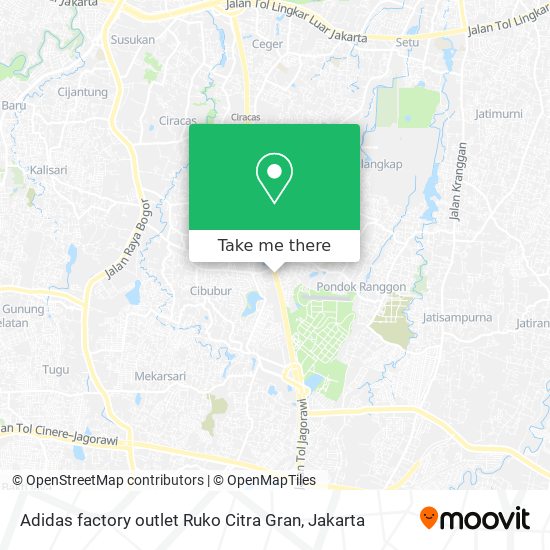 Adidas factory outlet Ruko Citra Gran map