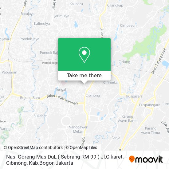 Nasi Goreng Mas DuL ( Sebrang RM 99 ) Jl.Cikaret, Cibinong, Kab.Bogor map