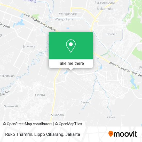 Ruko Thamrin, Lippo Cikarang map