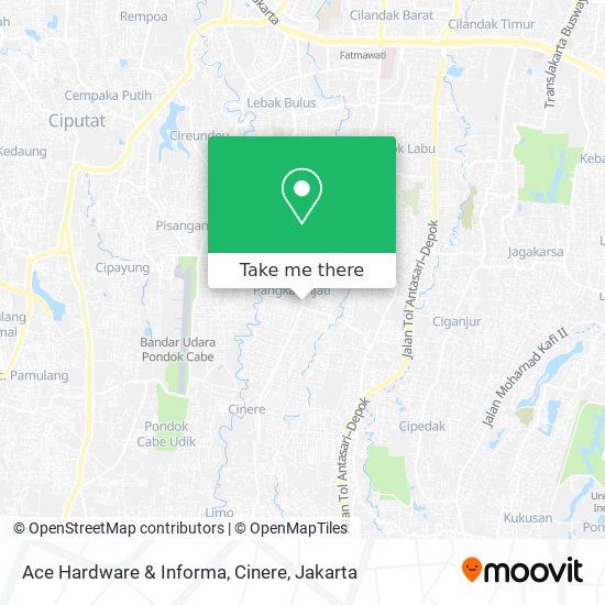 Ace Hardware & Informa, Cinere map