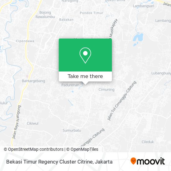 Bekasi Timur Regency Cluster Citrine map