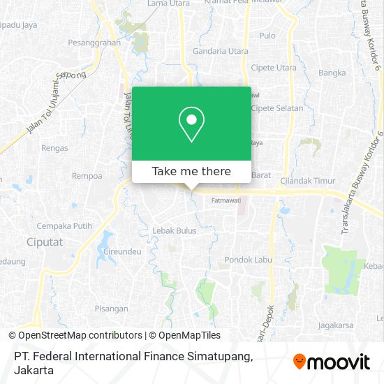 PT. Federal International Finance Simatupang map