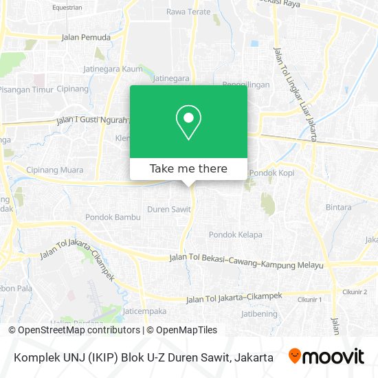 Komplek UNJ (IKIP) Blok U-Z Duren Sawit map