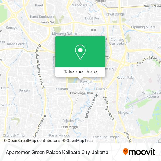 Apartemen Green Palace Kalibata City map