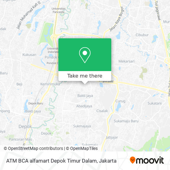 ATM BCA alfamart Depok Timur Dalam map