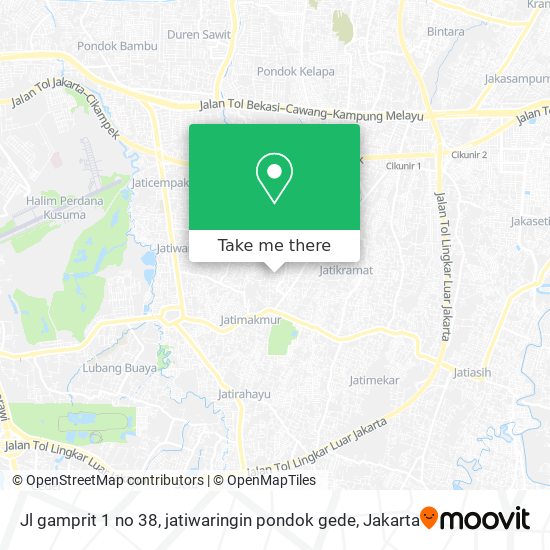 Jl gamprit 1 no 38, jatiwaringin pondok gede map