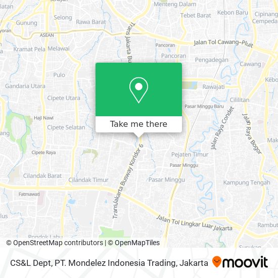 CS&L Dept, PT. Mondelez Indonesia Trading map