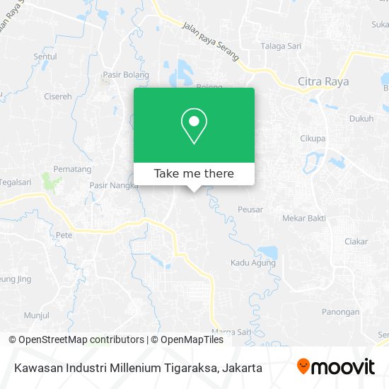 Kawasan Industri Millenium Tigaraksa map