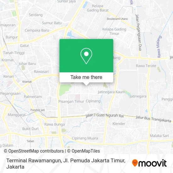 Terminal Rawamangun, Jl. Pemuda Jakarta Timur map