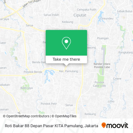 Roti Bakar 88 Depan Pasar KITA Pamulang map