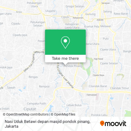 Nasi Uduk Betawi depan masjid pondok pinang map