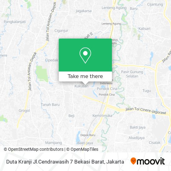 Duta Kranji Jl.Cendrawasih 7 Bekasi Barat map