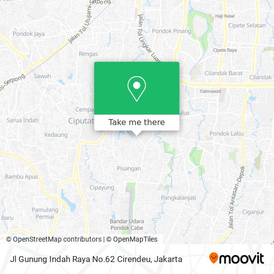 Jl Gunung Indah Raya No.62 Cirendeu map