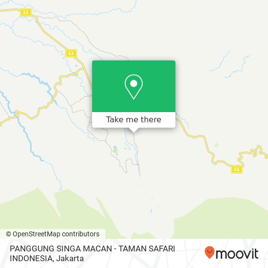 PANGGUNG SINGA MACAN - TAMAN SAFARI INDONESIA map