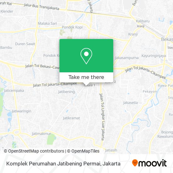 Komplek Perumahan Jatibening Permai map