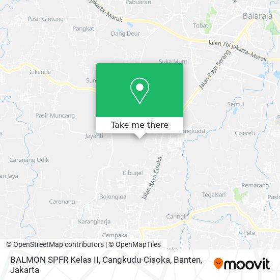 BALMON SPFR Kelas II, Cangkudu-Cisoka, Banten map