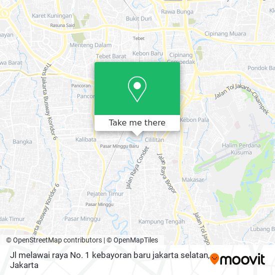 Jl melawai raya No. 1 kebayoran baru jakarta selatan map