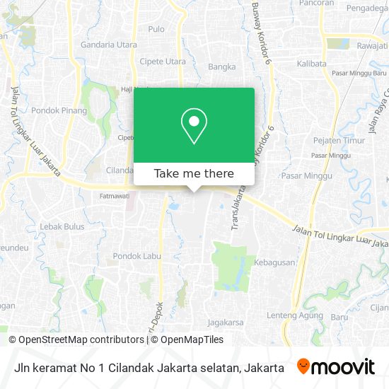 Jln keramat No 1 Cilandak Jakarta selatan map