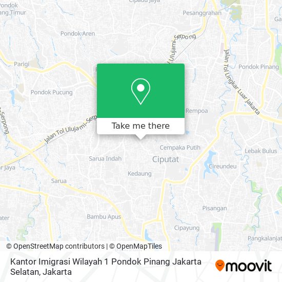 Kantor Imigrasi Wilayah 1 Pondok Pinang Jakarta Selatan map