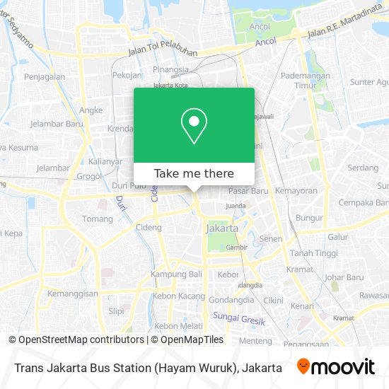 Trans Jakarta Bus Station (Hayam Wuruk) map