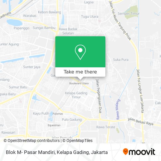 Blok M- Pasar Mandiri, Kelapa Gading map