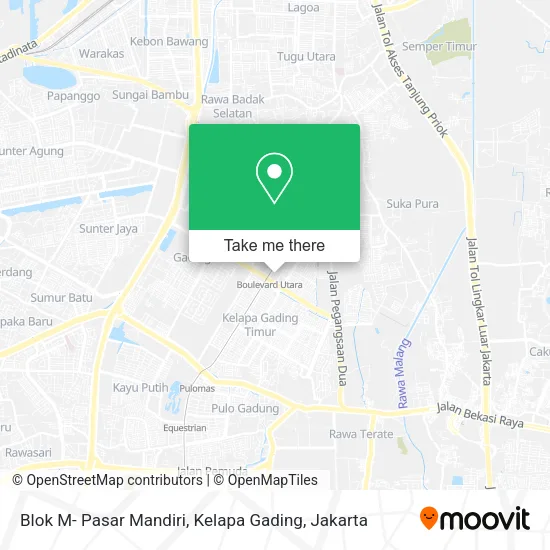 Blok M- Pasar Mandiri, Kelapa Gading map