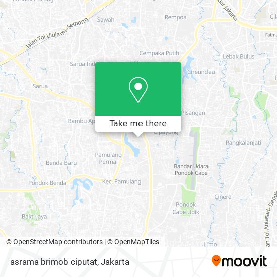 asrama brimob ciputat map