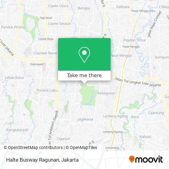 Halte Busway Ragunan map