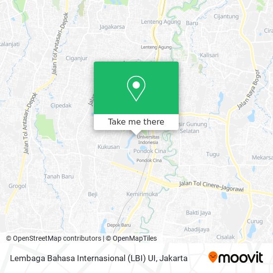 Lembaga Bahasa Internasional (LBI) UI map