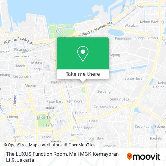 The LUXUS Function Room, Mall MGK Kemayoran Lt.9 map
