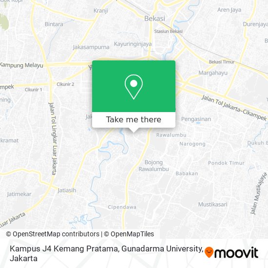 Kampus J4 Kemang Pratama, Gunadarma University map