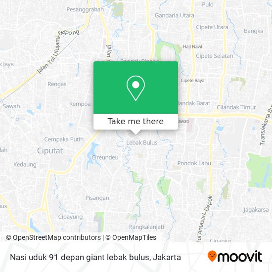 Nasi uduk 91 depan giant lebak bulus map