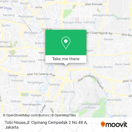 Tobi House,Jl. Cipinang Cempedak 2 No 48 A map