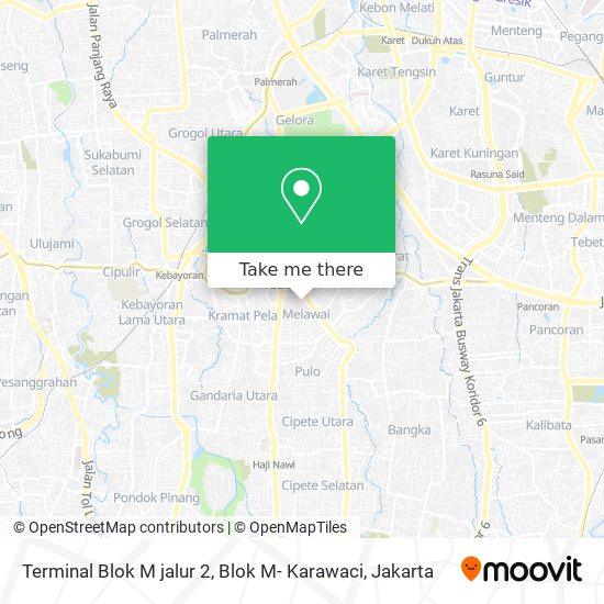 Terminal Blok M jalur 2, Blok M- Karawaci map