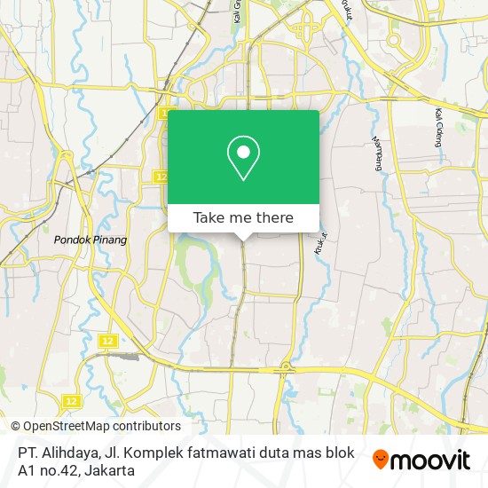 PT. Alihdaya, Jl. Komplek fatmawati duta mas blok A1 no.42 map
