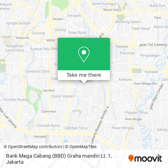 Bank Mega Cabang (BBD) Graha mandiri Lt. 1 map