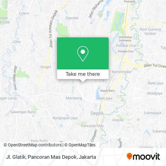 Jl. Glatik, Pancoran Mas Depok map