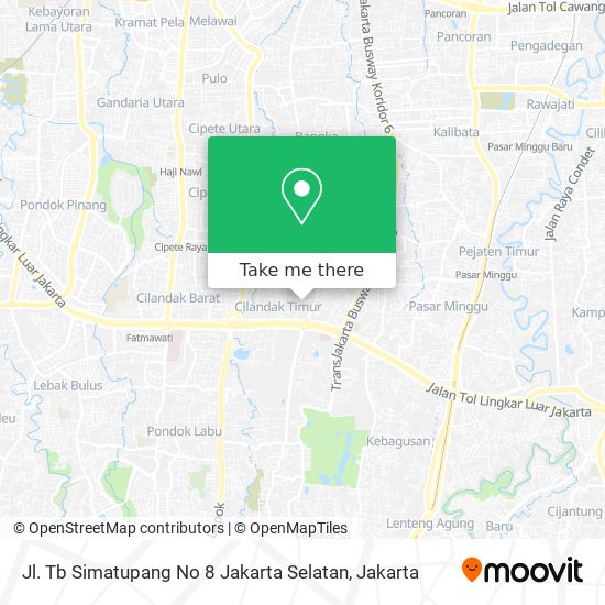 Jl. Tb Simatupang No 8 Jakarta Selatan map