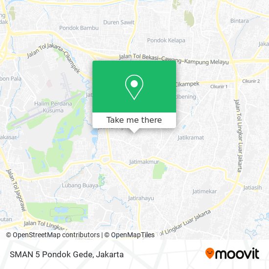 SMAN 5 Pondok Gede map