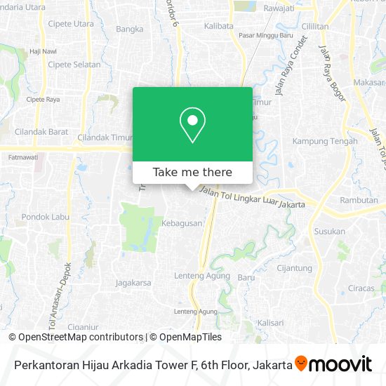 Perkantoran Hijau Arkadia Tower F, 6th Floor map