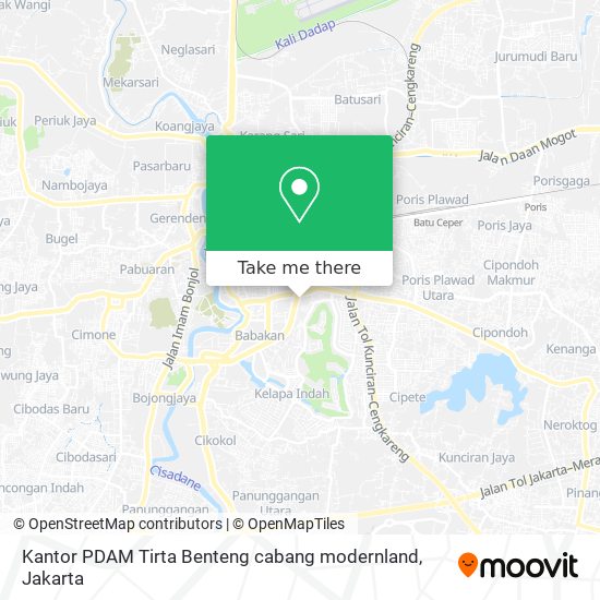 Kantor PDAM Tirta Benteng cabang modernland map