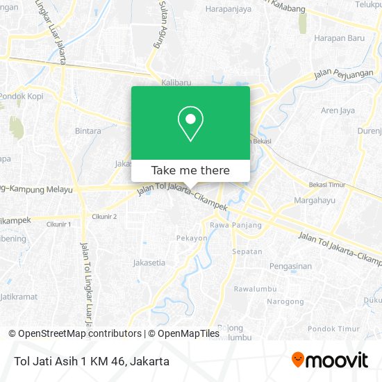 Tol Jati Asih 1 KM 46 map