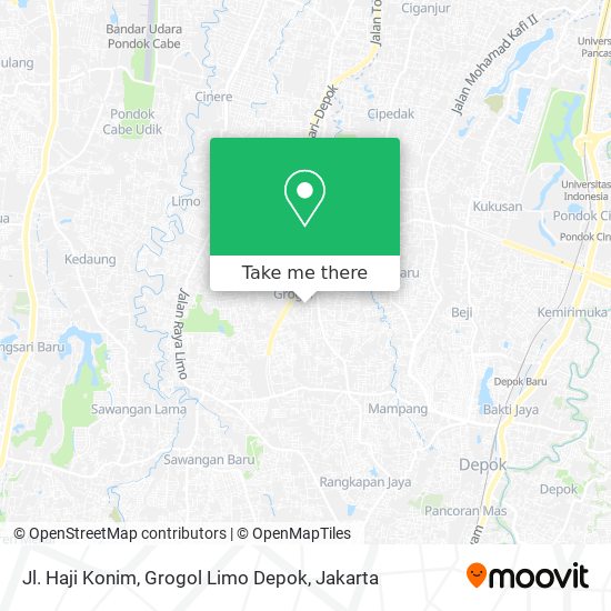 Jl. Haji Konim, Grogol Limo Depok map