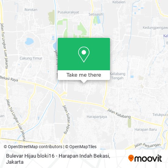 Bulevar Hijau bloki16 - Harapan Indah Bekasi map