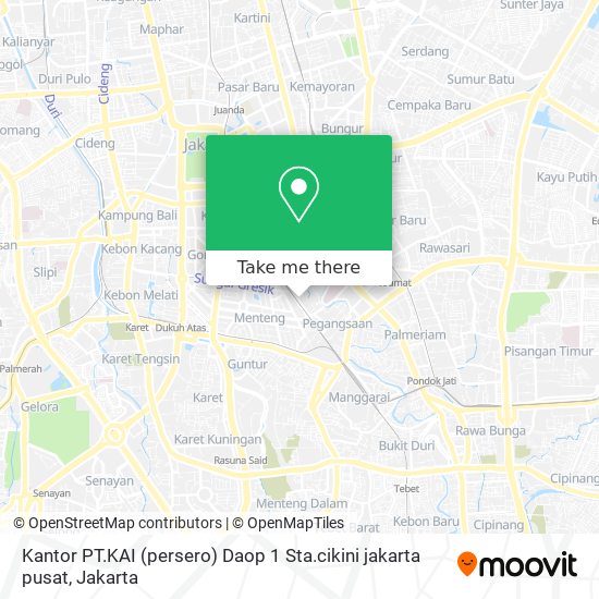 Kantor PT.KAI (persero) Daop 1 Sta.cikini jakarta pusat map