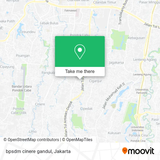 bpsdm cinere gandul map